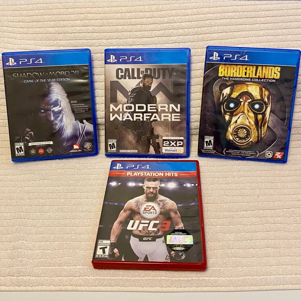 PS4 Games - Lot of 4 includes Call of Duty Modern Warfare